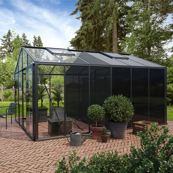 Bloomcabin aluminiumväxthus med inbyggd förvaringsdel
