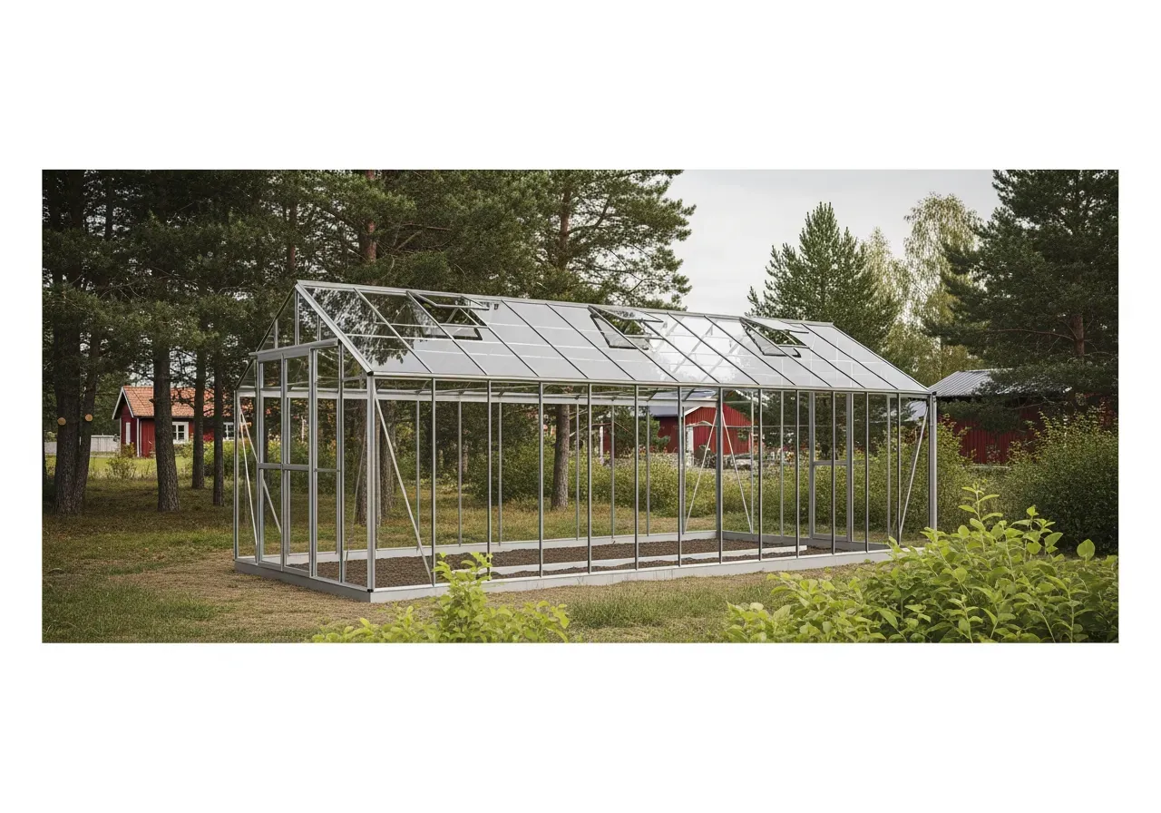 Rektangulärt premiumväxthus i aluminium