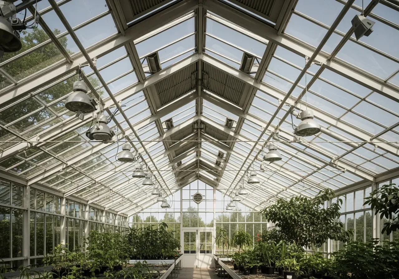 Hög takhöjd och ventilation i växthus