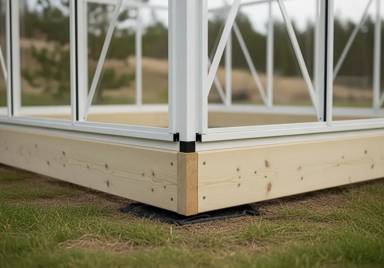 Sockel och vägganslutning för växthus