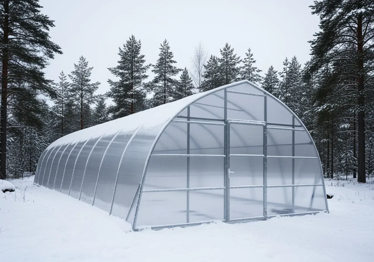 Polykarbonat tunnelväxthus för snölast