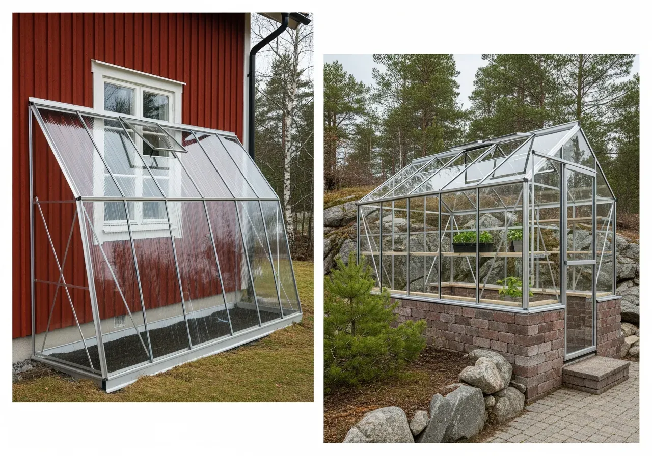 Väggväxthus och växthus på mur