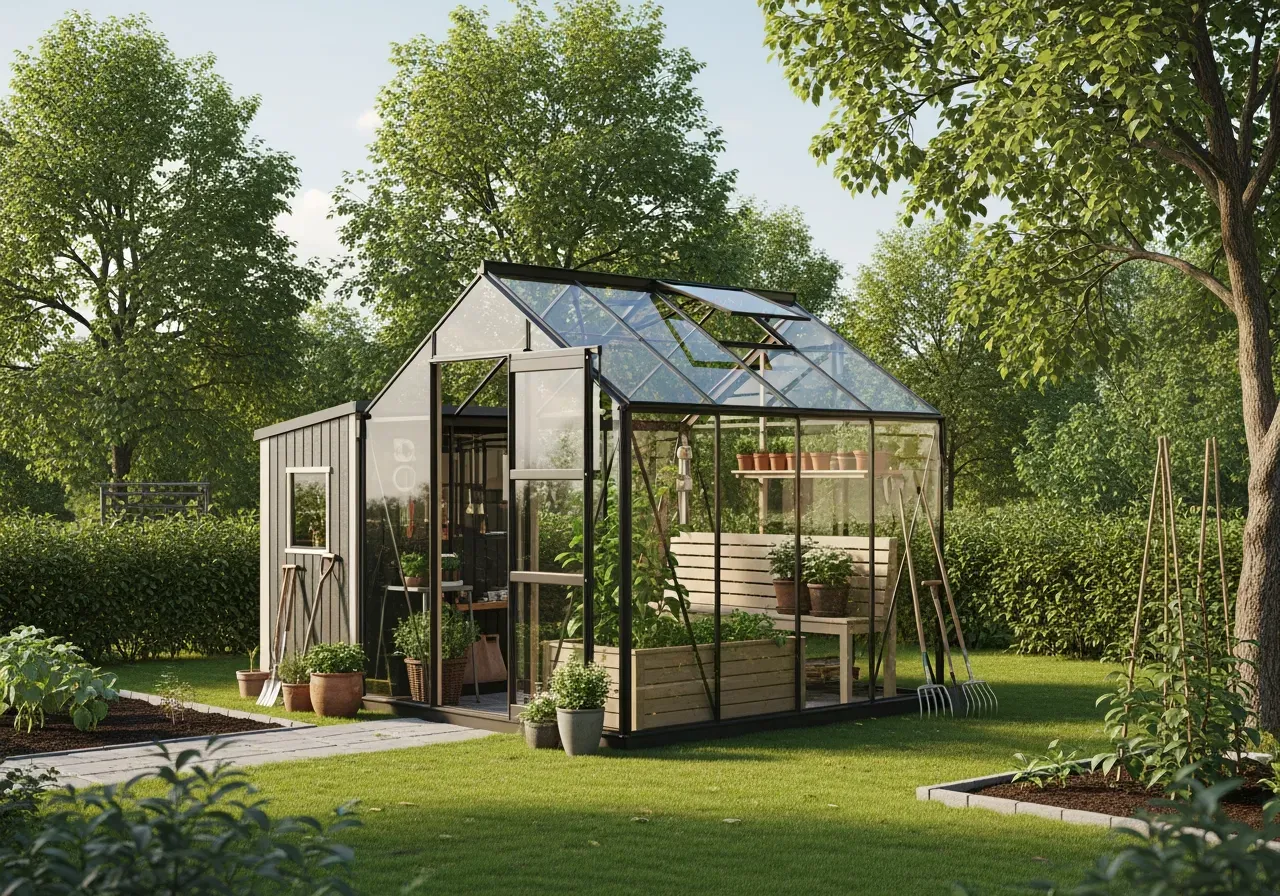 Kompakta kombiväxthus för små tomter