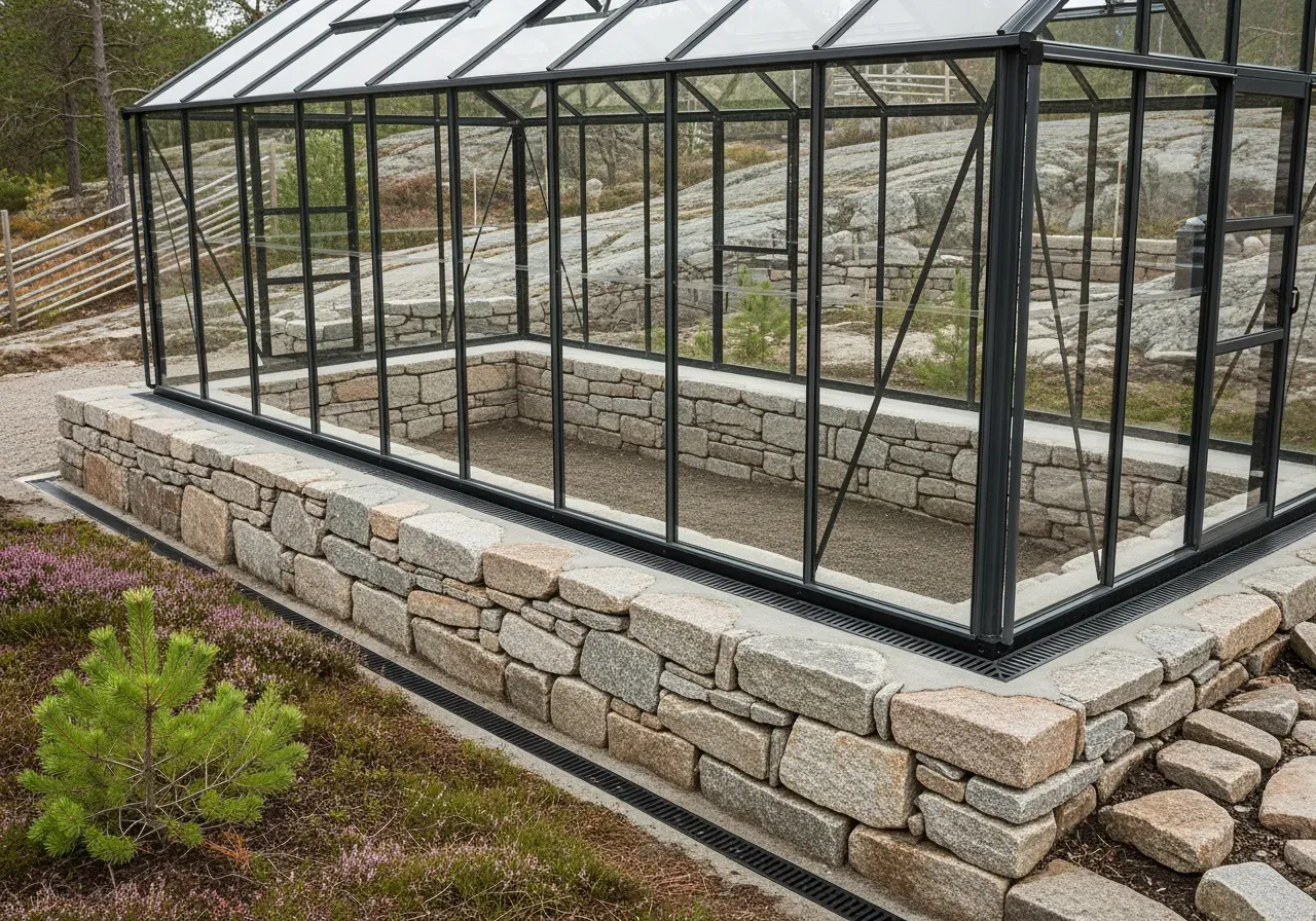 Dränering för växthus på mur