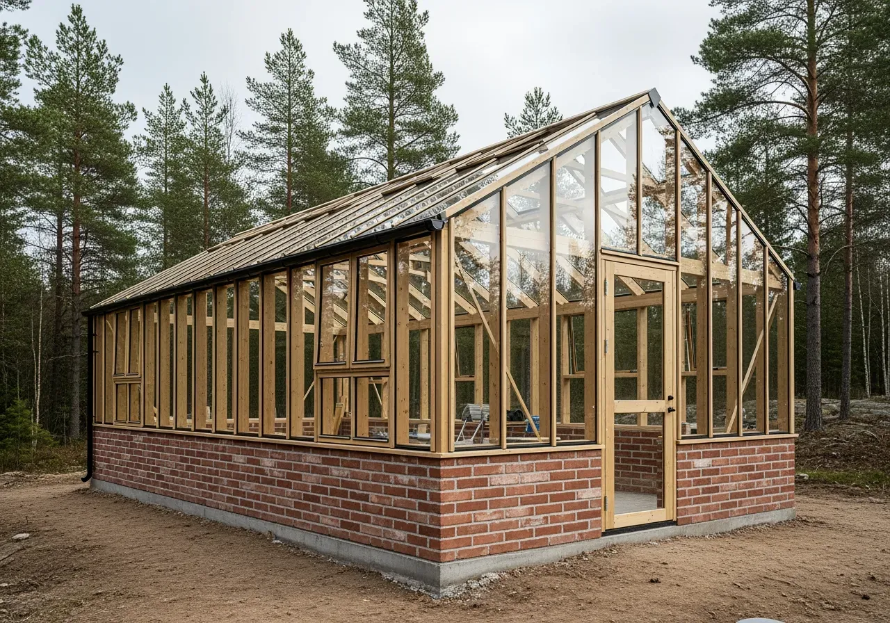 Växthus på mur grundval guide